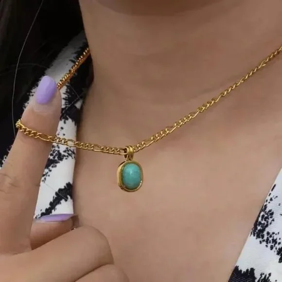 NEW FIGARO 18K GOLD CHAIN PENDANT NECKLACE, NICE NECKLACE, CUTE NECKLACE - Picture 2 of 7